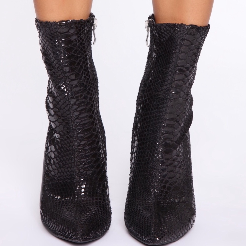 Snake Skin Sequin Booties